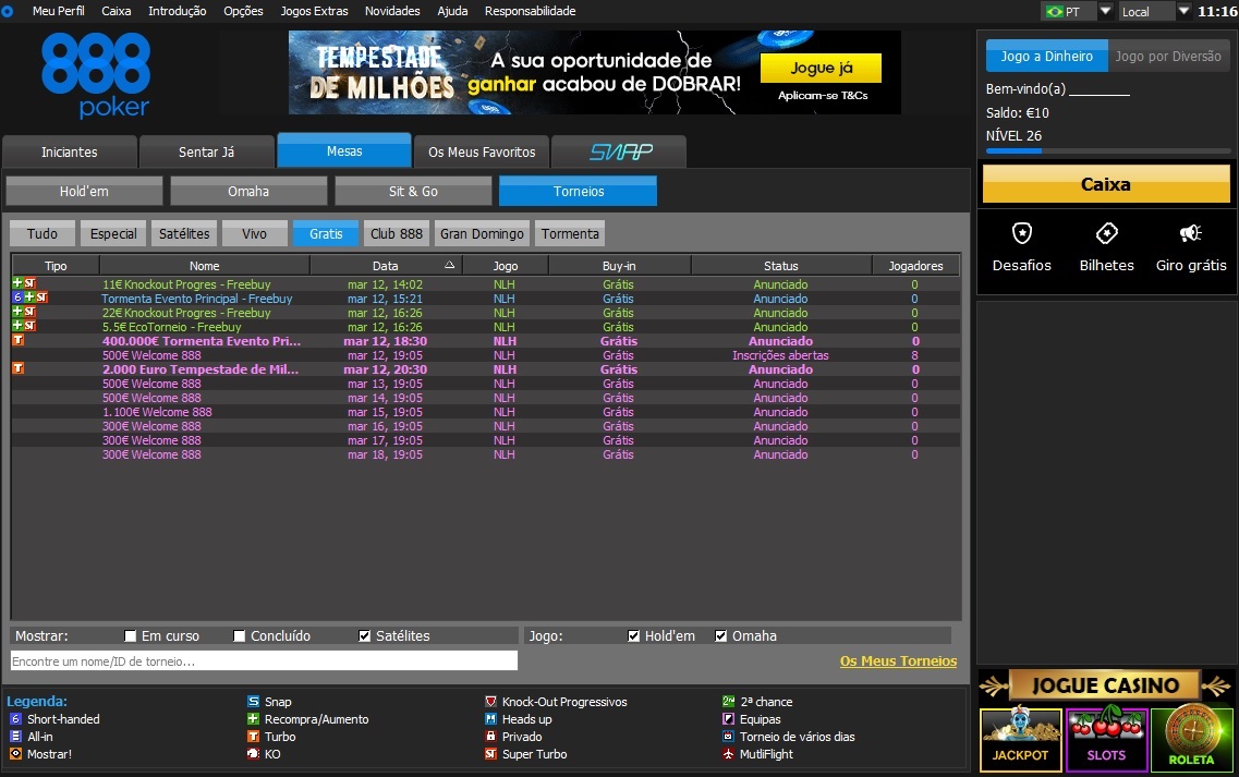 Torneios Gratis